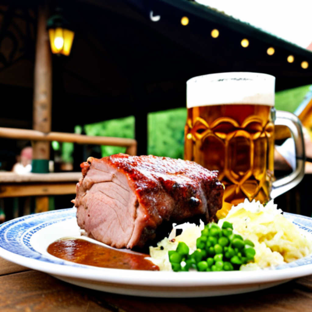 독일과 이탈리아 문화 차이 - German Culinary Scene**

"A well-lit, professional photograph showcasing a hearty German meal. Focus...
