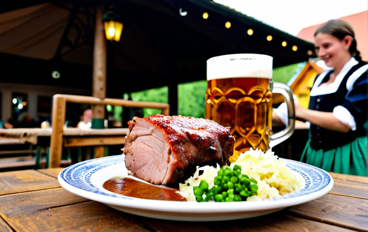 독일과 이탈리아 문화 차이 - German Culinary Scene**

"A well-lit, professional photograph showcasing a hearty German meal. Focus...