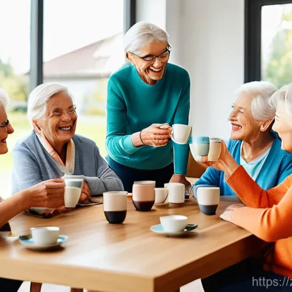 독일의 노인 복지 정책 - **Prompt 1: Vibrant Community Living**
A group of diverse, smiling German seniors (aged 65-85) a...