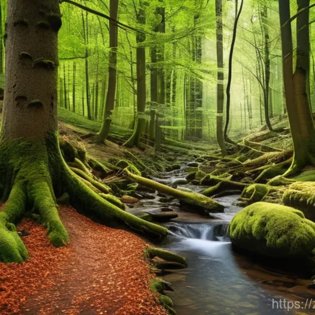 독일 여행 중 경험할 수 있는 이색 체험 - **Prompt:** A serene and magical forest path in the Black Forest. Dappled sunlight filters through a...