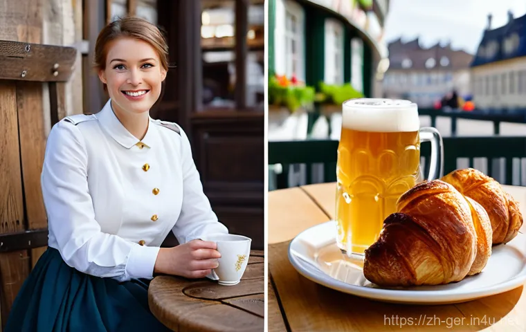 독일과 프랑스 문화 비교 - **Prompt 1: A Tale of Two Dining Cultures**
    A split image, showcasing two distinct dining experi...