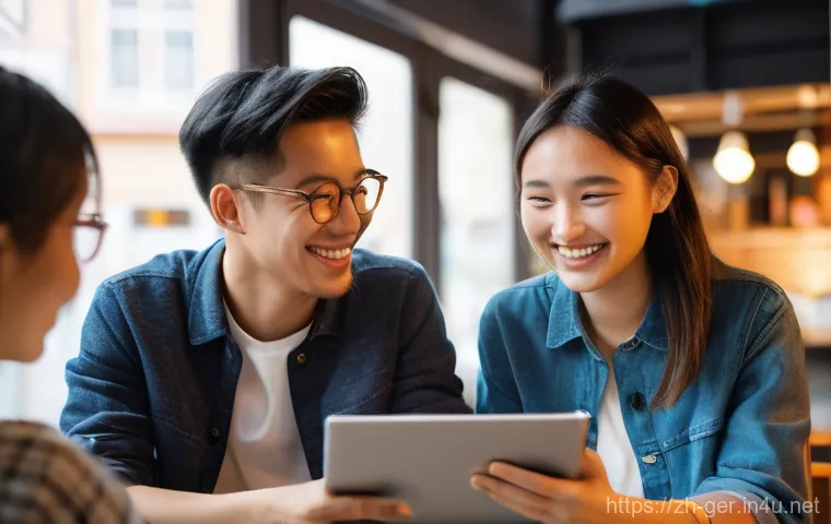 독일어 공부하기 좋은 웹사이트 - **Prompt:** A young Asian woman, mid-20s, with a friendly smile, is sitting comfortably on a modern,...