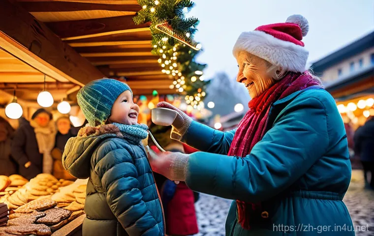 독일 국경일과 공휴일 - **Prompt: German Christmas Market Magic**
    A bustling, heartwarming scene at a traditional German...