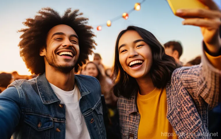 독일 박물관 추천 - A joyful group of diverse friends, aged early 20s, enjoying a vibrant outdoor music festival during ...