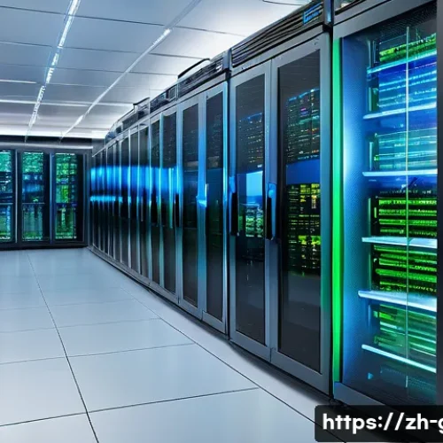 독일 IT 산업 동향 - **Prompt: "A futuristic and secure German data center. The scene is brightly lit with cool blue and ...