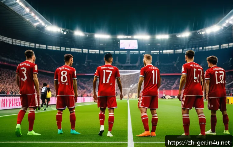 독일 축구 리그 역사 - A dynamic and intense scene of a Bundesliga football match showcasing Bayern Munich&rsquo;s modern tactica...
